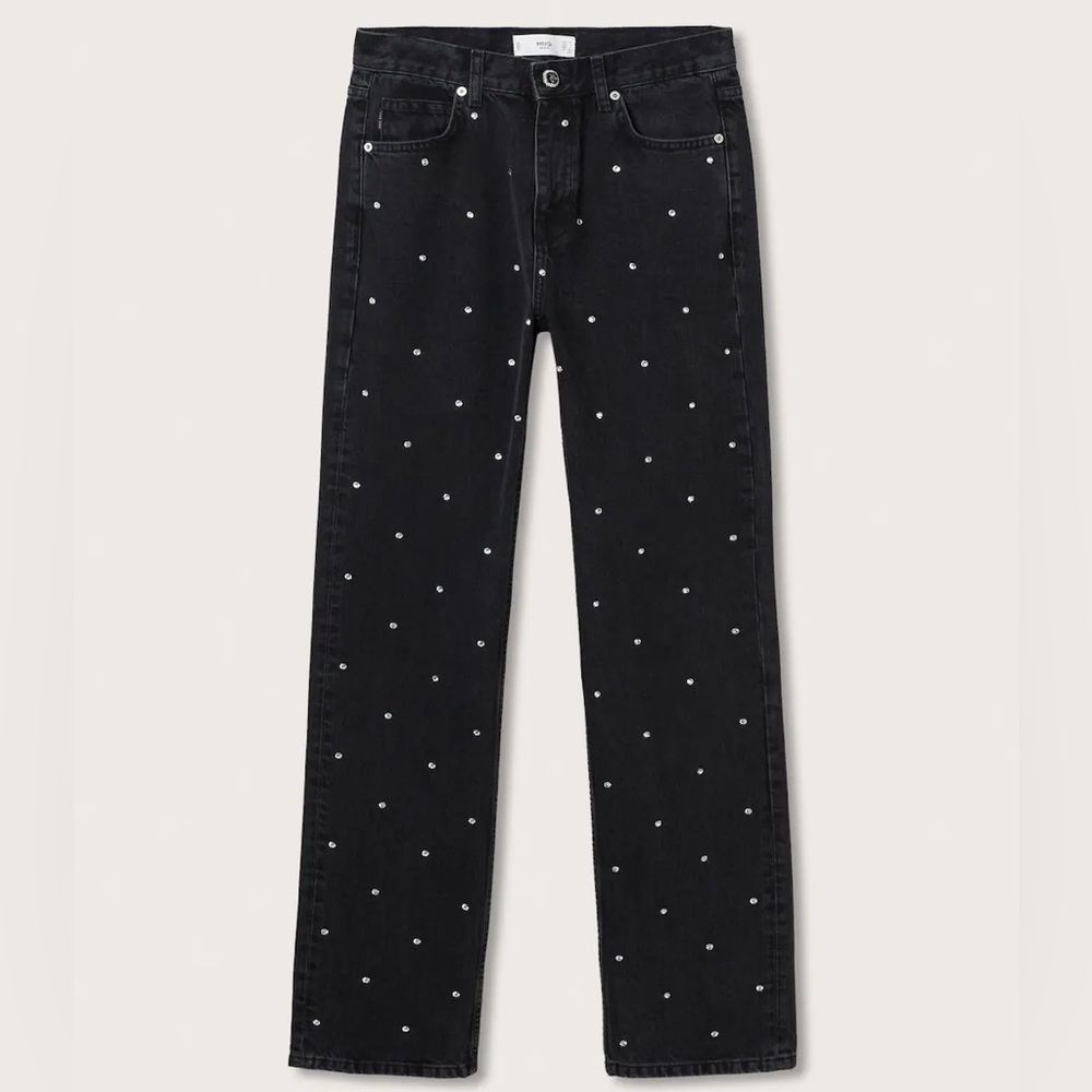 Mango Jewels Jeans Straight Festive New - Picture 2 of 5